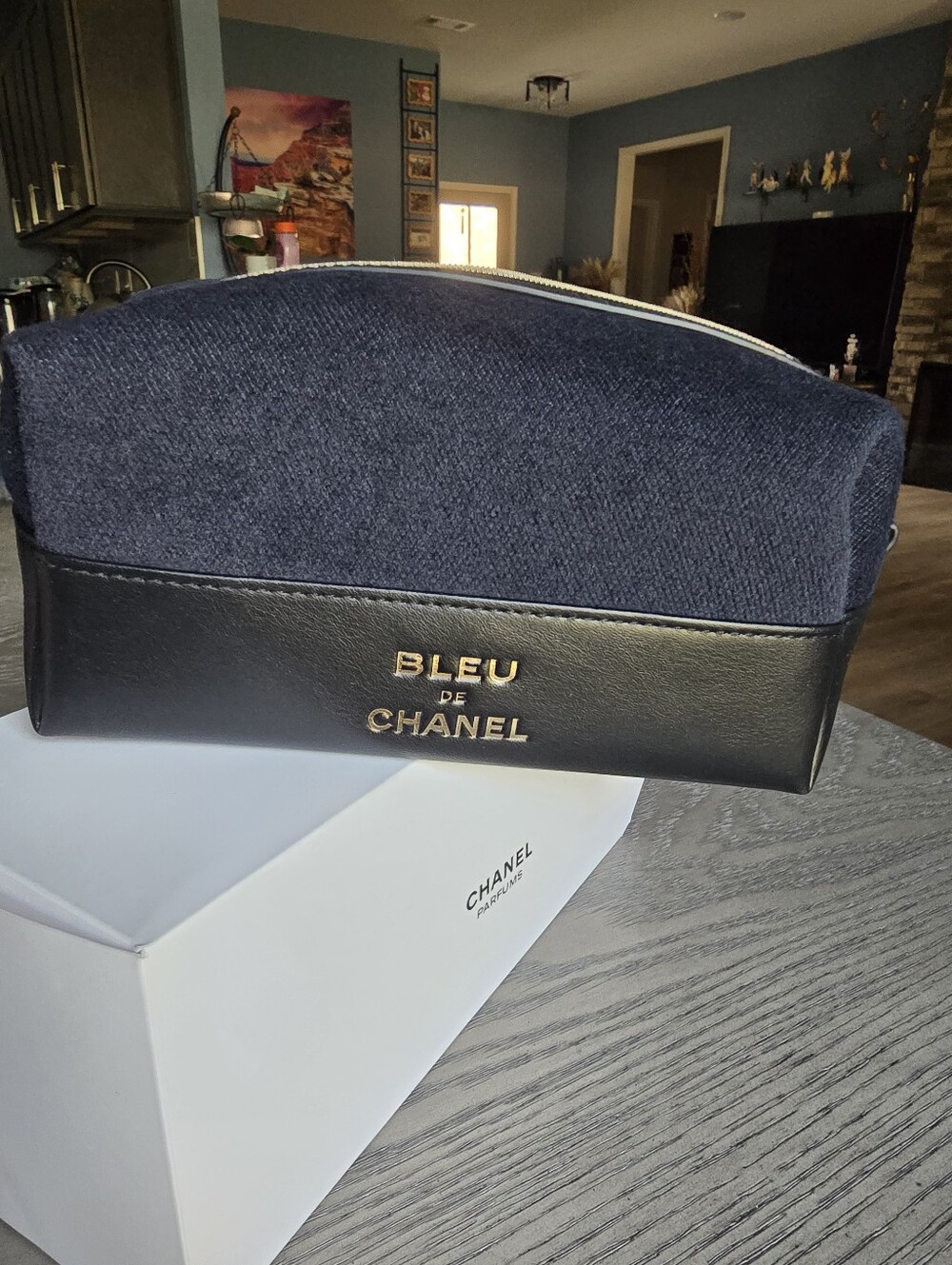 CHANEL Bleu de Chanel Navy and Black Toiletry Bag